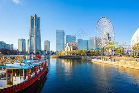 日本落时横滨市和横背景图片
