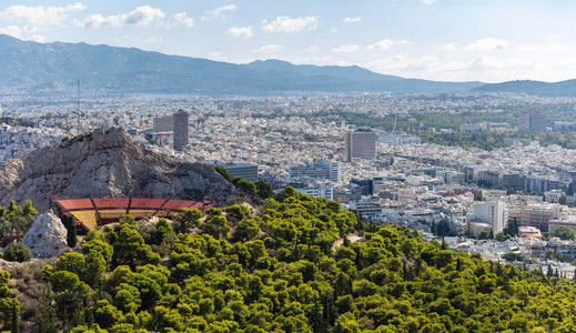 Lycabettus山丘和露天剧院雅典图片