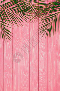 粉色木质表面棕榈图片