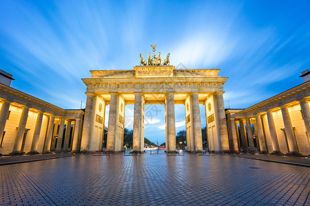 德国柏林勃兰登堡门的长时间曝光视图图片