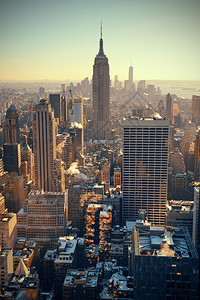 帝国大厦和2014年7日在纽约市的天际线它是一座102层的地标建筑图片