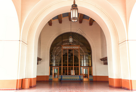 联合车站是加利福尼亚州洛杉矶市中心的背景图片