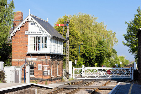 英格兰东米德兰州Heckington铁路博图片