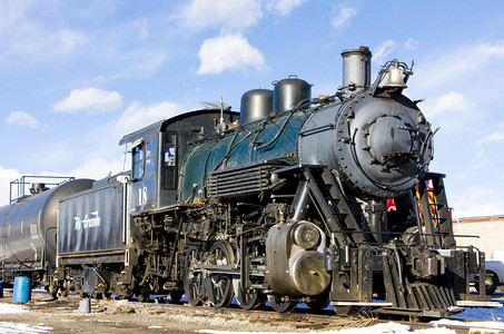 蒸汽机车阿拉莫萨科罗拉多州美国图片