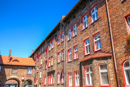 波兰KatowiceNikiszowiec区历史传统住宅建筑图片