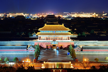 北京紫禁城黄昏有古图片