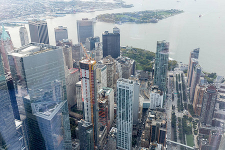 美国纽约市摩天大楼鸟瞰图背景图片