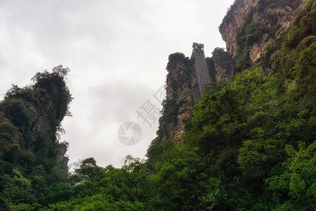 张家界百龙电梯华家吉森林公园的背景