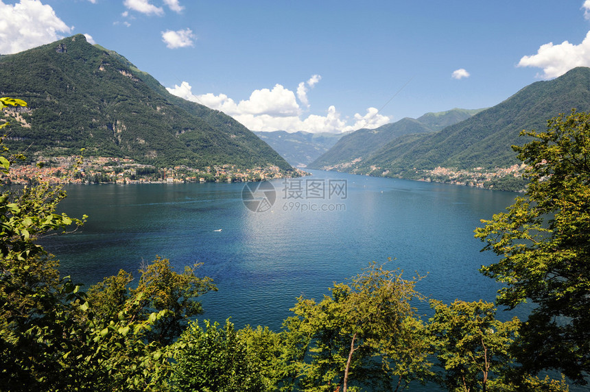 对意大利隆巴迪Lecco湖Como湖分支和Popluar旅游景点周围Lecco湖周边地形图片