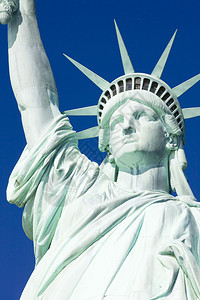 美国纽约自由纪念碑女神像详细目背景图片