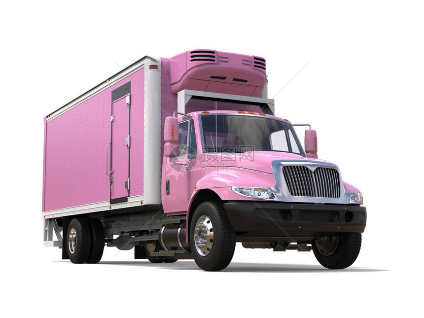 粉红货冷冰箱卡车图片