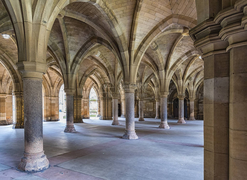 苏格兰拉斯哥大学雄伟的回廊图片