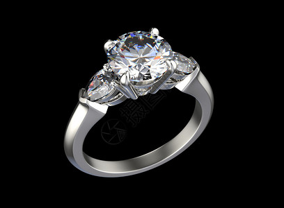 钻石戒指3D渲染图片