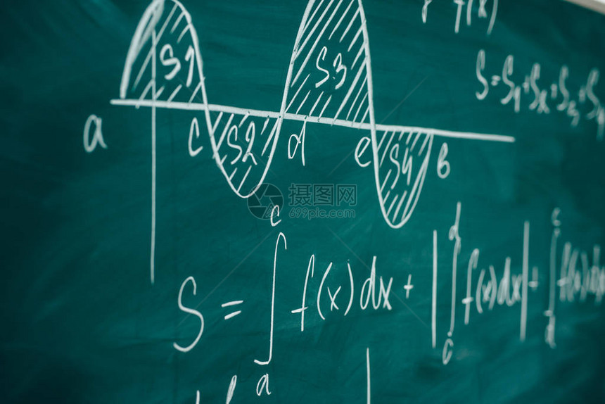 数学课微积分和微积分黑板图片