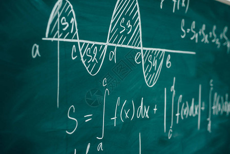 数学课微积分和微积分黑板背景图片