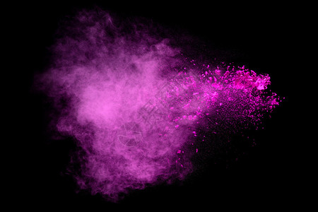 关闭在黑色上隔离的多彩尘粒爆炸摘要背景颜色爆炸Colore图片