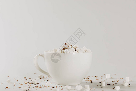 加棉花糖和巧克力的热可茶单图片