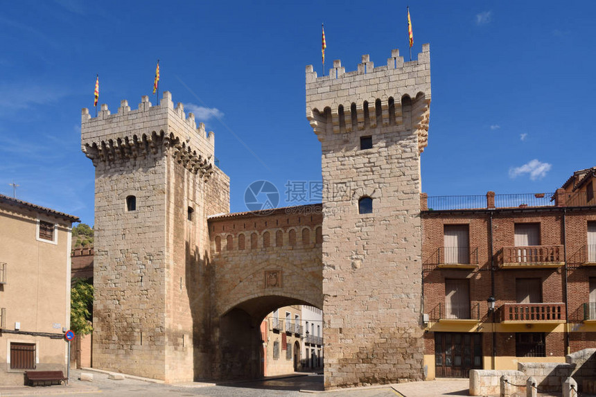 西班牙阿拉贡萨拉戈萨省中世纪Daroca镇Puertaba图片
