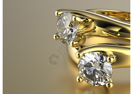 两个镶有钻石的金首饰戒指图片