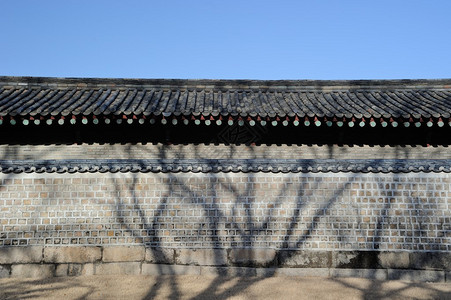 宗庙朝韩历史建筑的背景