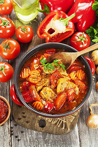番茄酱蔬菜炖肉图片
