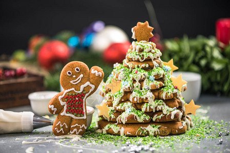 姜饼创意圣诞装饰工匠节日烘焙图片