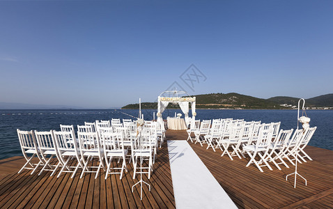 海边户外婚礼场地背景图片