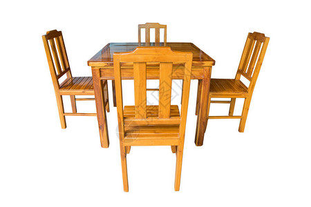 木制餐桌在白色背景上被隔离用背景图片
