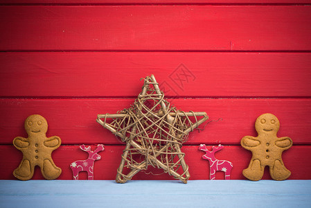 圣诞明星驯鹿和姜饼人图片
