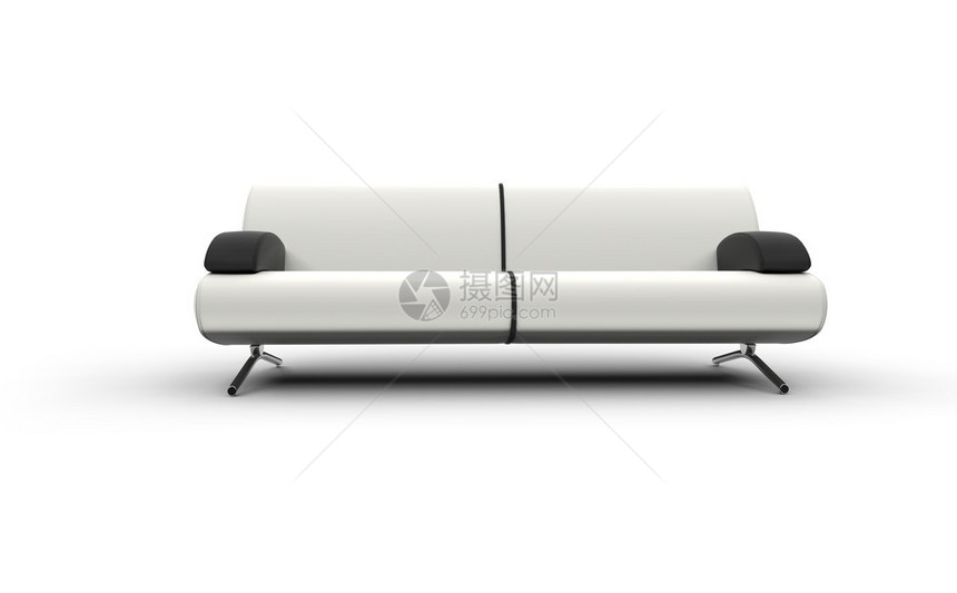 白色沙发配黑色扶手图片