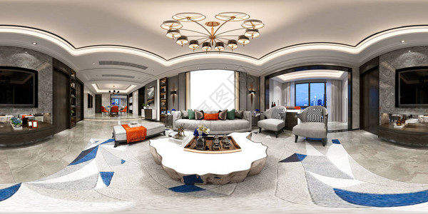 360度酒店房间3d渲染图片