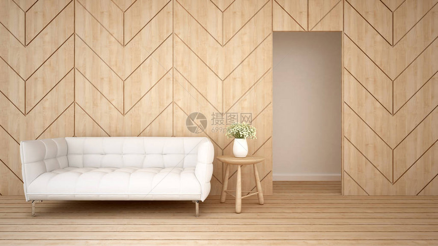 公寓或旅馆中的木材设计面积图片