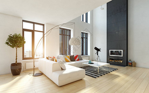 现代室内公寓3D图片