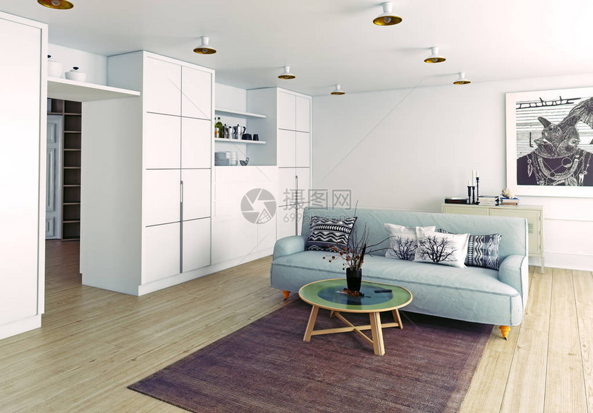 现代室内公寓斯堪的纳维亚设计风格图片