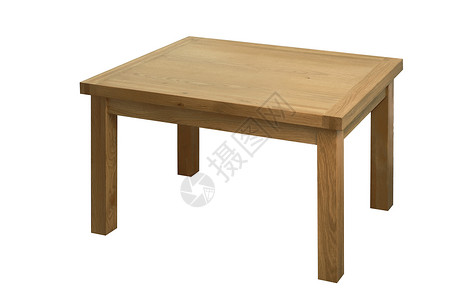 木桌被白色隔离背景图片