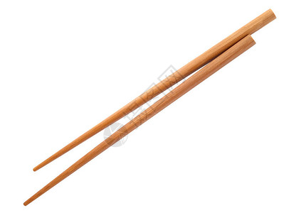 白色背景上的竹筷子背景图片