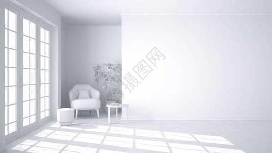 空荡的室内全白色项目图片
