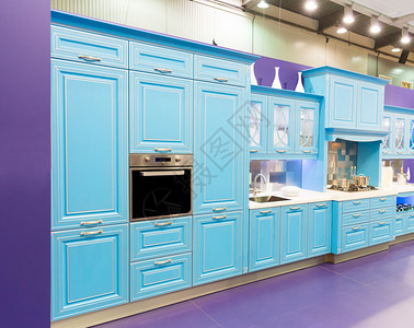木蓝色厨房室内设计图片