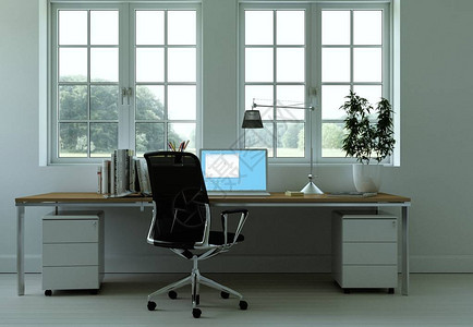 阿芬迪斯现代白色办公室内部设计3设计图片