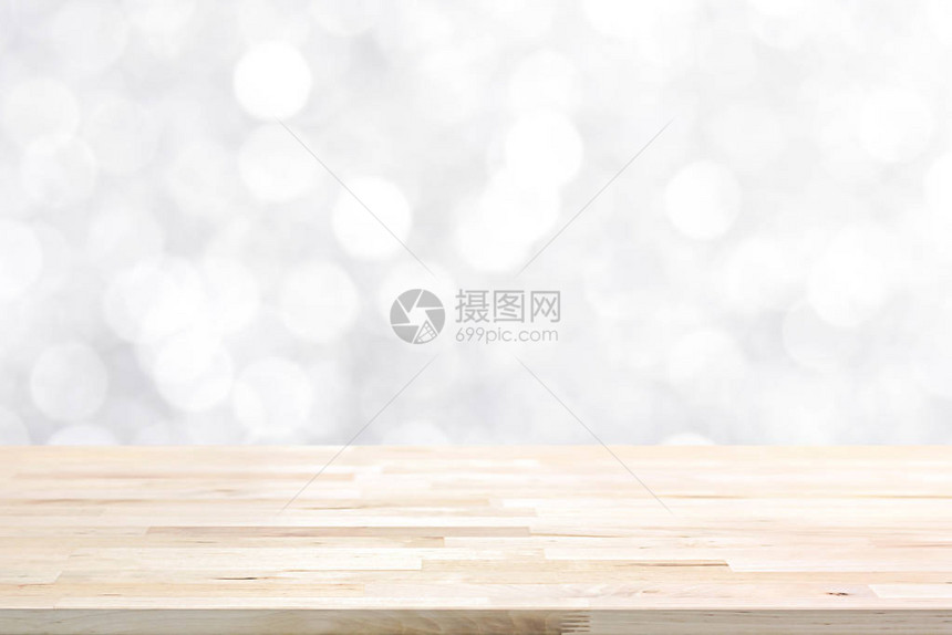 闪亮的白色布OKh抽象背景上的木板表顶可用于显示或图片