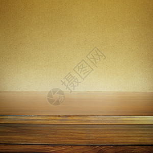 空的桌面和空白的棕色背景图片