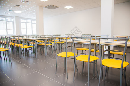 现代新校舍现代学校食堂背景图片