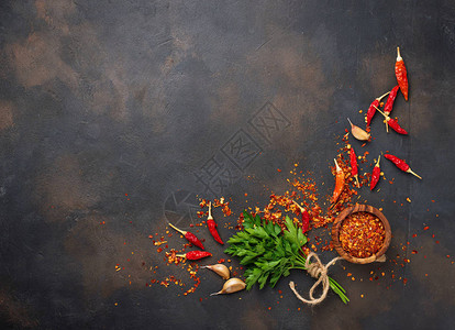 红辣椒大蒜和生锈图片