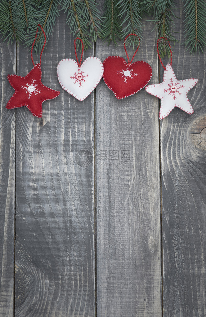 星和心的甜蜜圣诞装饰图片