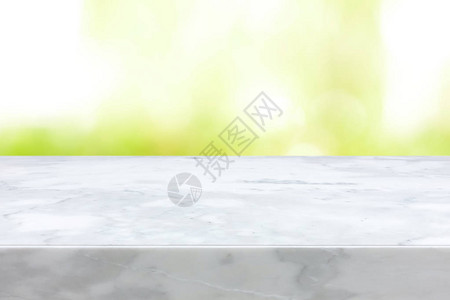 白色绿抽象背景上的Marble石头反面台式可用于显示或背景图片