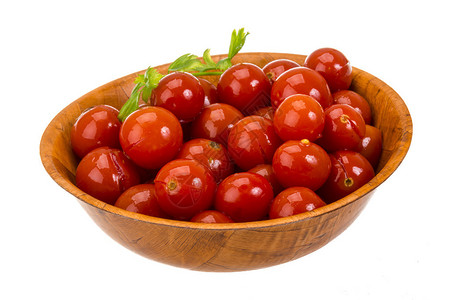 孤立的腌制樱桃番茄图片