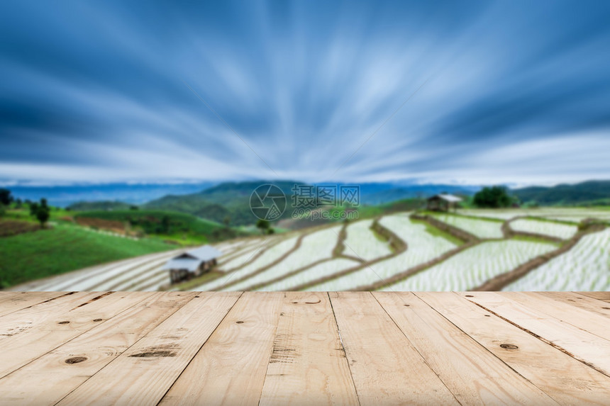 抽象的模糊的梯田地用图片