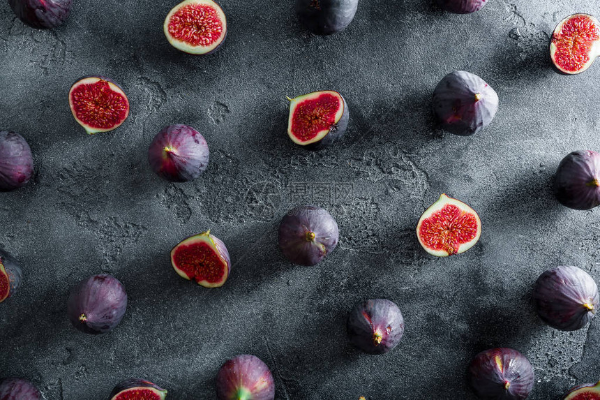 黑色无花果的水果模式平图片