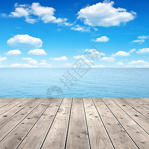 蓝海和木板图片