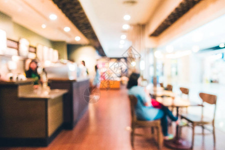 背景的抽象模糊餐厅和咖啡店咖啡厅内部图片